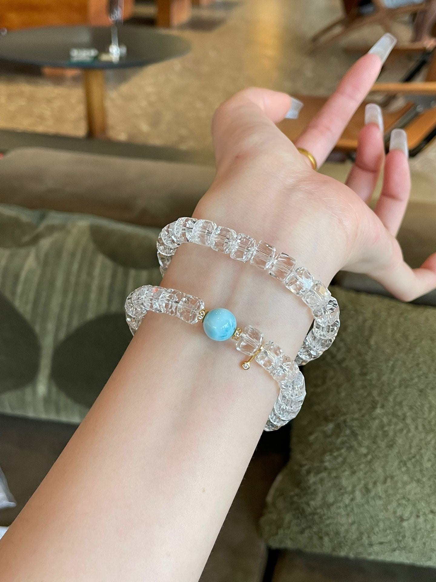 OMNAGAR “Caribbean Tide” Natural Gemstone Bracelet