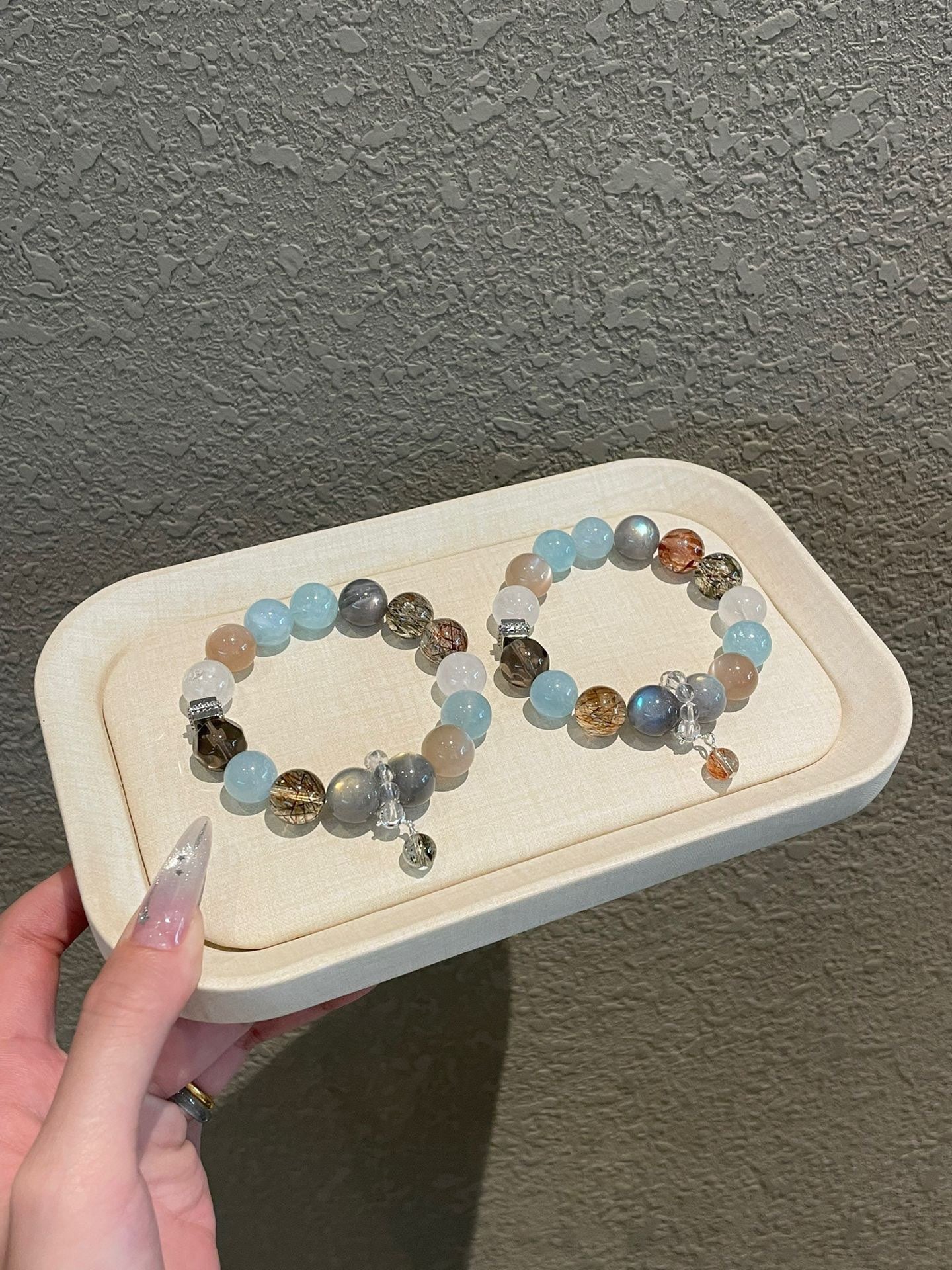 OMNAGAR “Tranquil Horizon” Natural Gemstone Bracelet