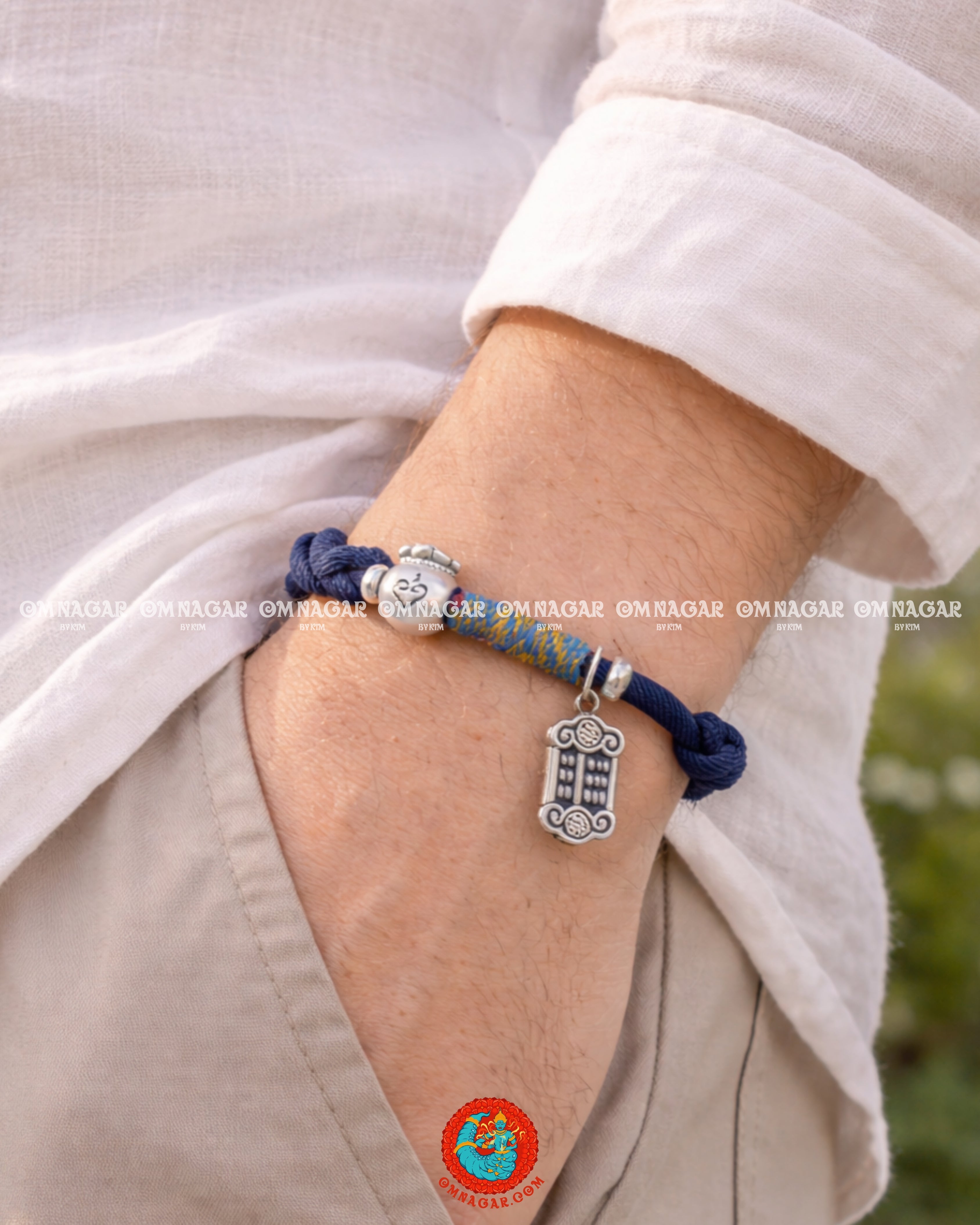 OMNAGAR “Abacus” Red String Bracelet - S999 Fine Silver