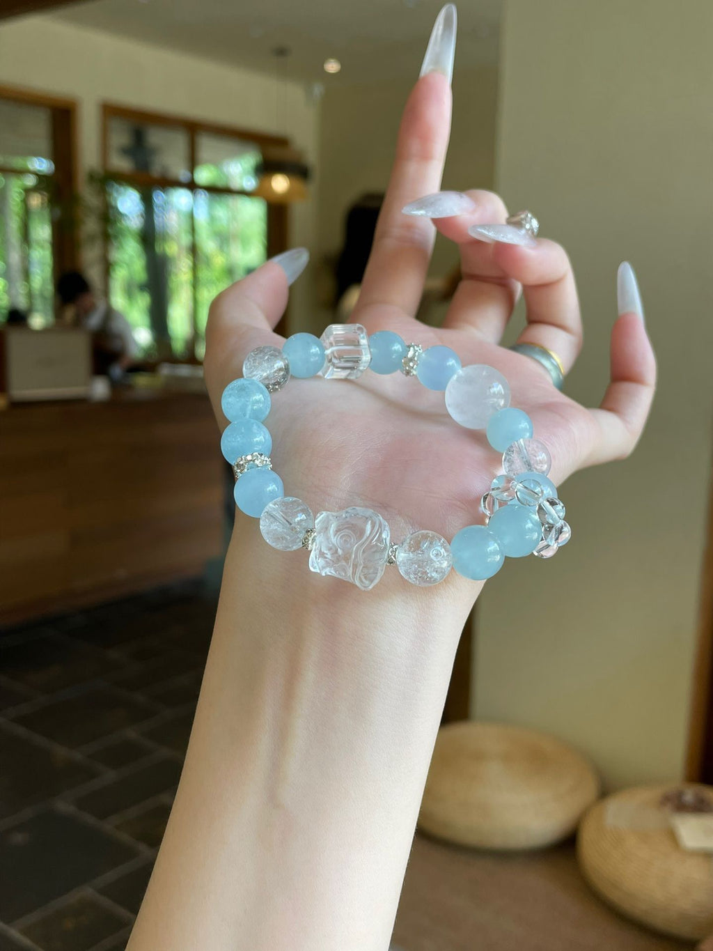 OMNAGAR “Ocean Whisper” Natural Gemstone Bracelet
