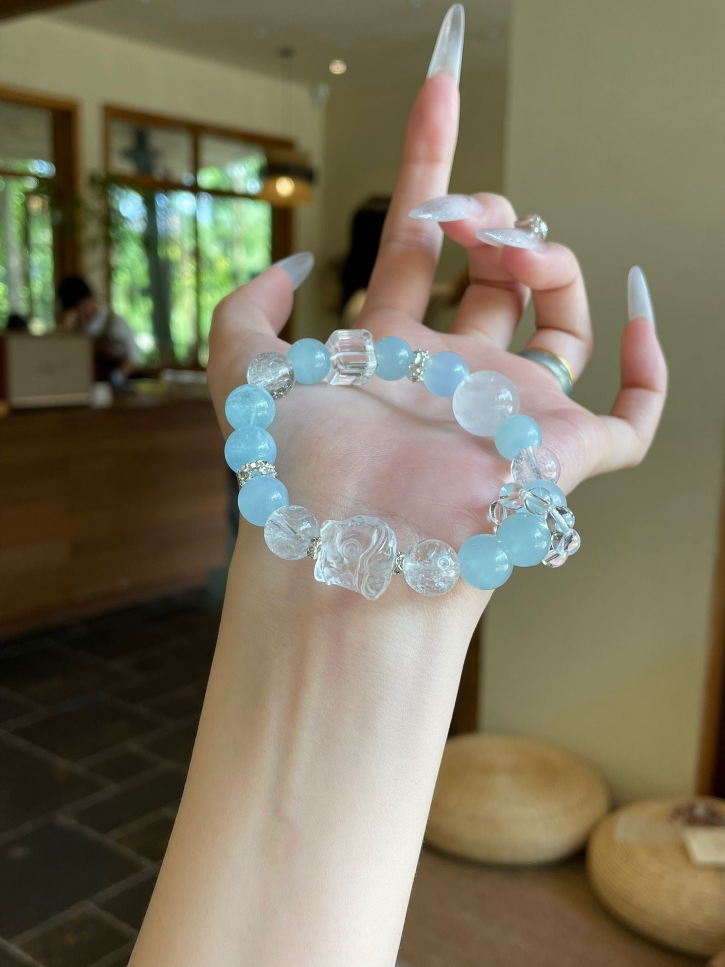 OMNAGAR “Ocean Whisper” Natural Gemstone Bracelet