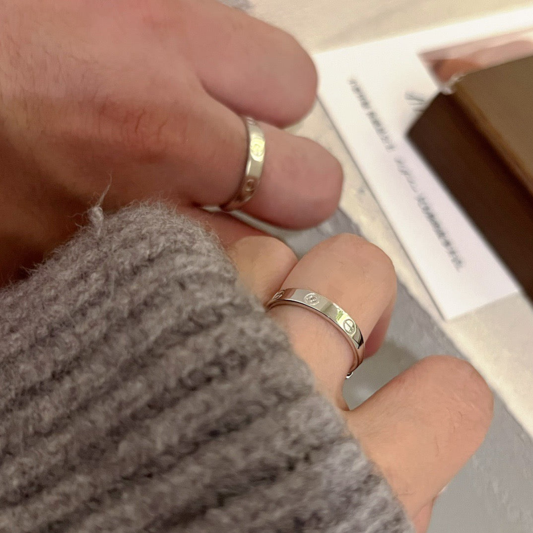 Classic Silver Couple Rings