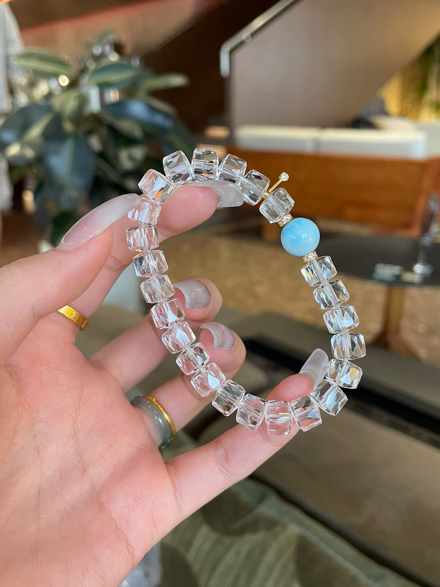 OMNAGAR “Caribbean Tide” Natural Gemstone Bracelet