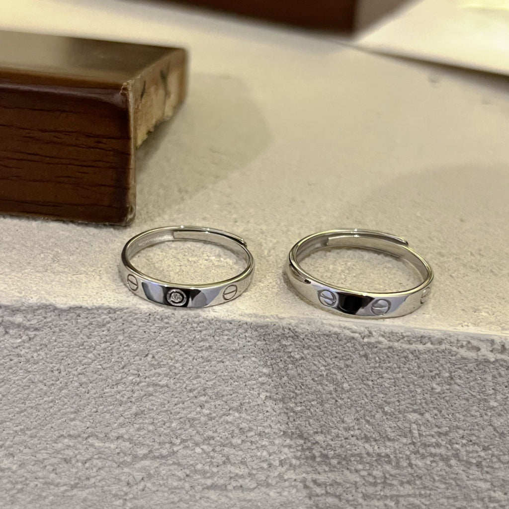 Classic Silver Couple Rings