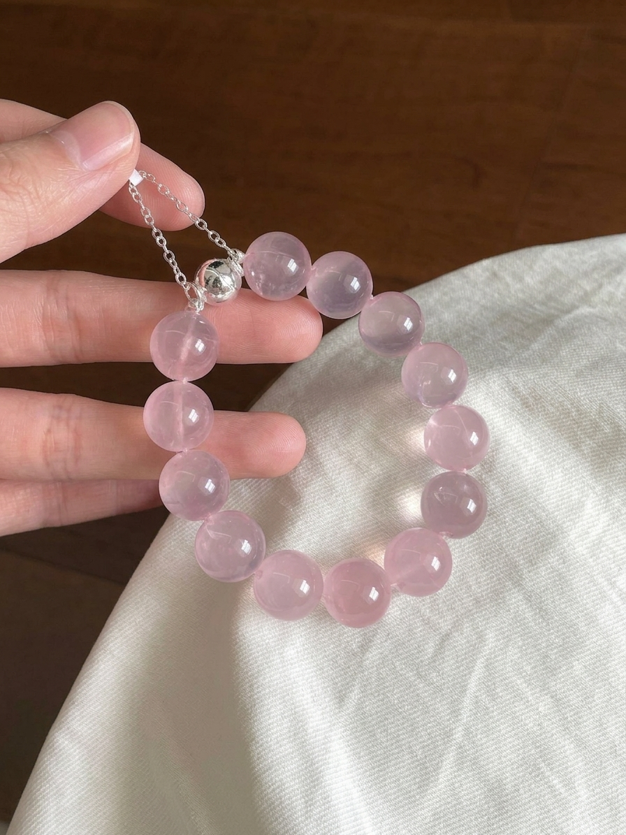OMNAGAR “Blush Glow” Rose Quartz Bracelet