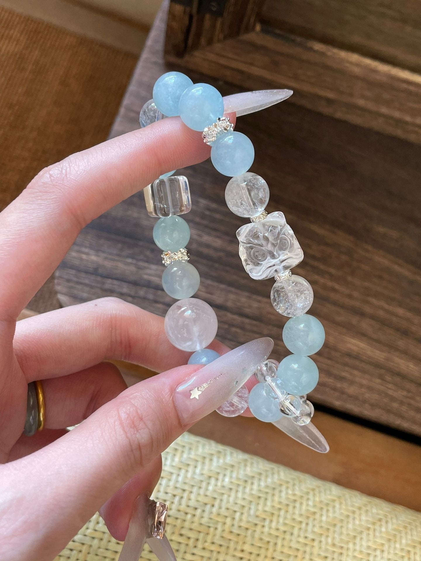 OMNAGAR “Ocean Whisper” Natural Gemstone Bracelet