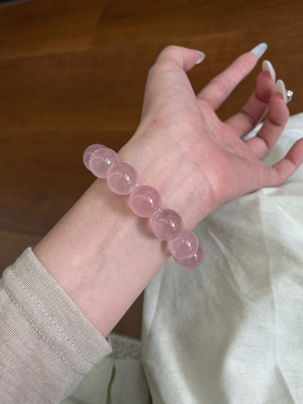OMNAGAR “Blush Glow” Rose Quartz Bracelet