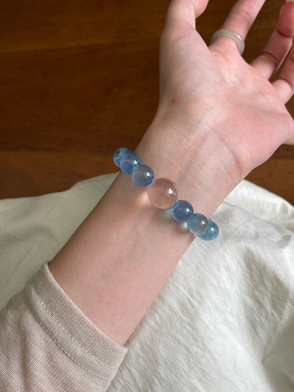 OMNAGAR “Ocean Mist” Aquamarine Bracelet