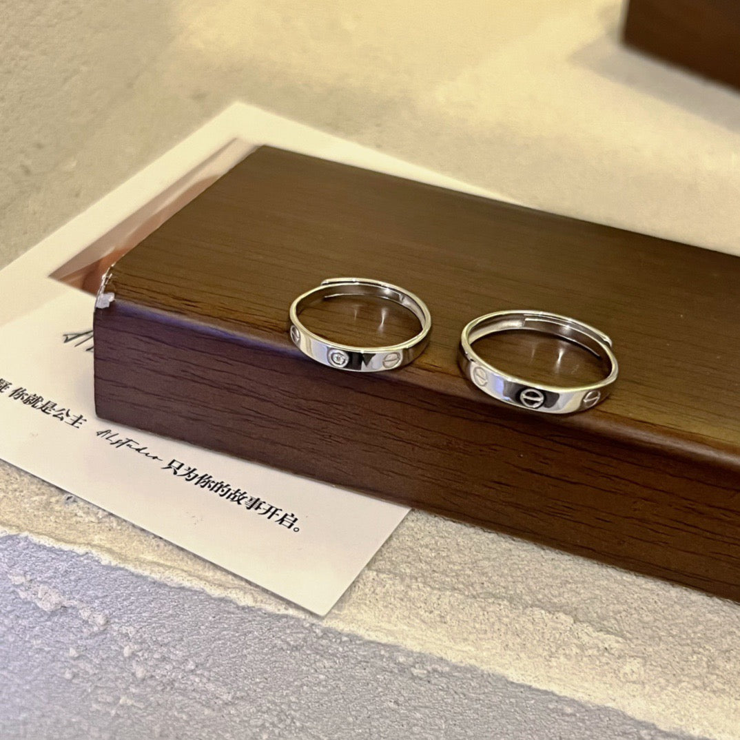 Classic Silver Couple Rings