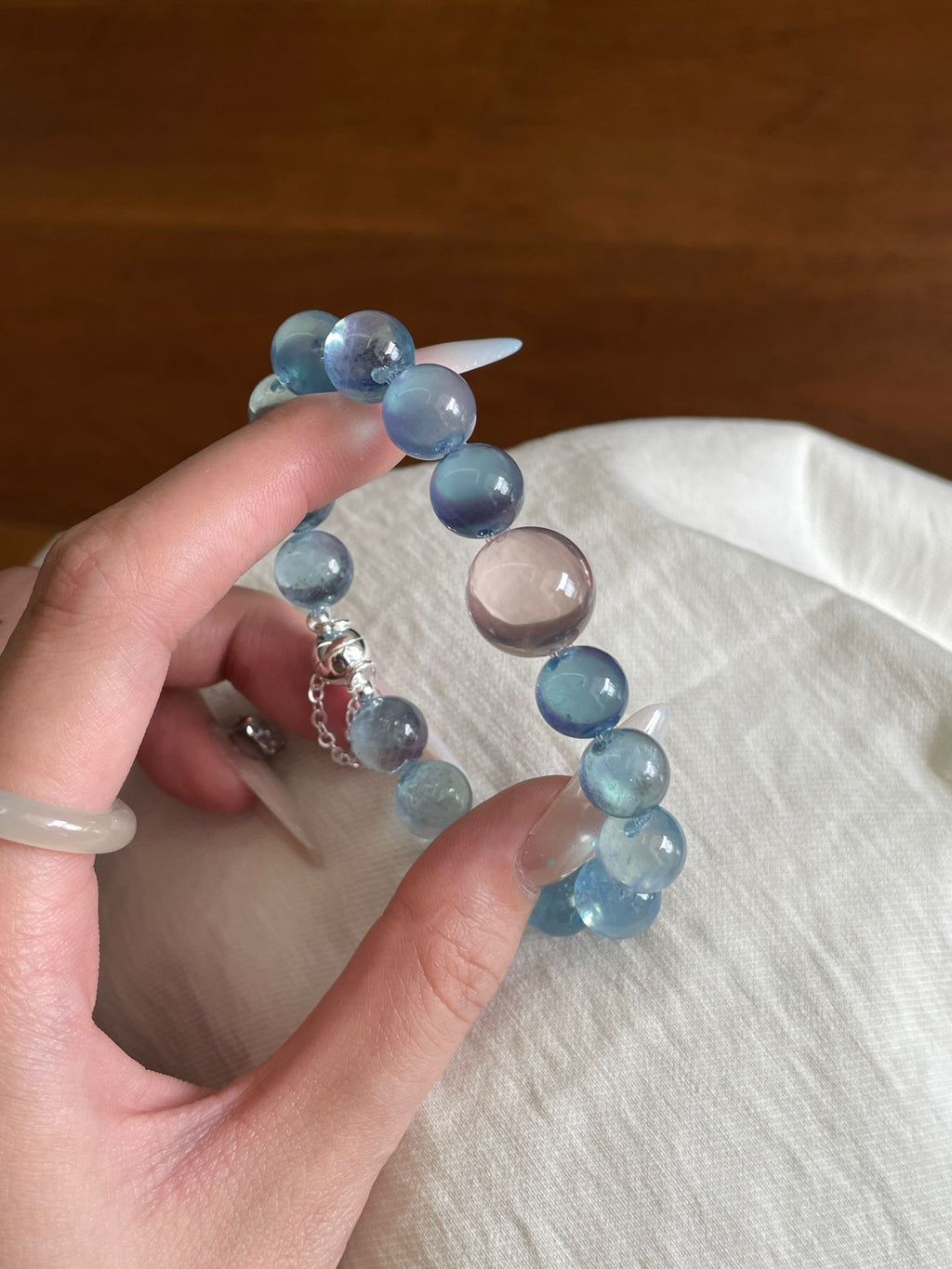 OMNAGAR “Ocean Mist” Aquamarine Bracelet