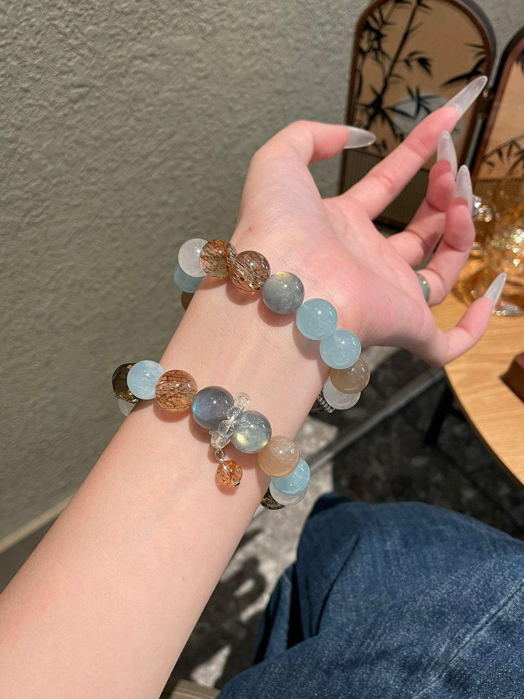 OMNAGAR “Tranquil Horizon” Natural Gemstone Bracelet