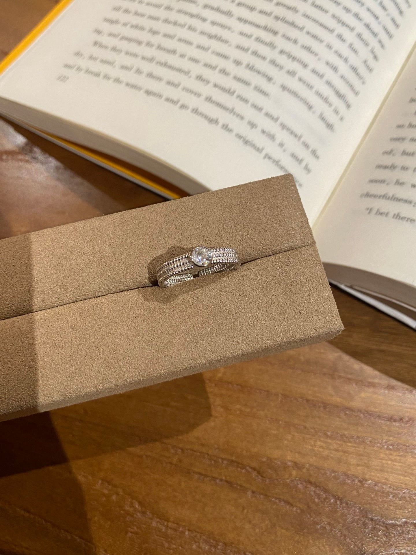 Adjustable Silver Beaded Star Ring