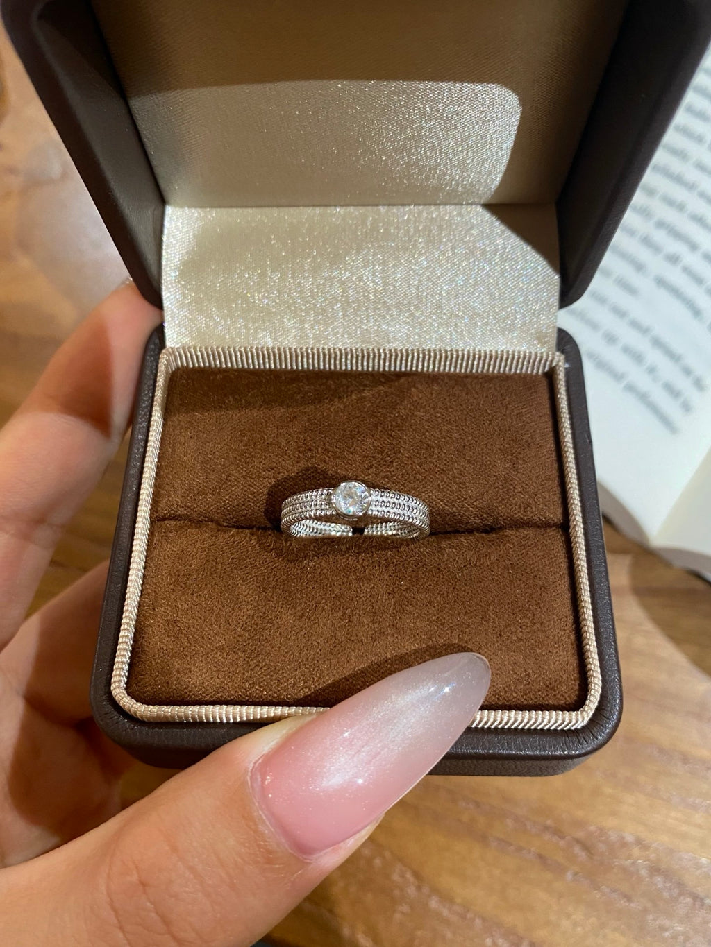 Adjustable Silver Beaded Star Ring