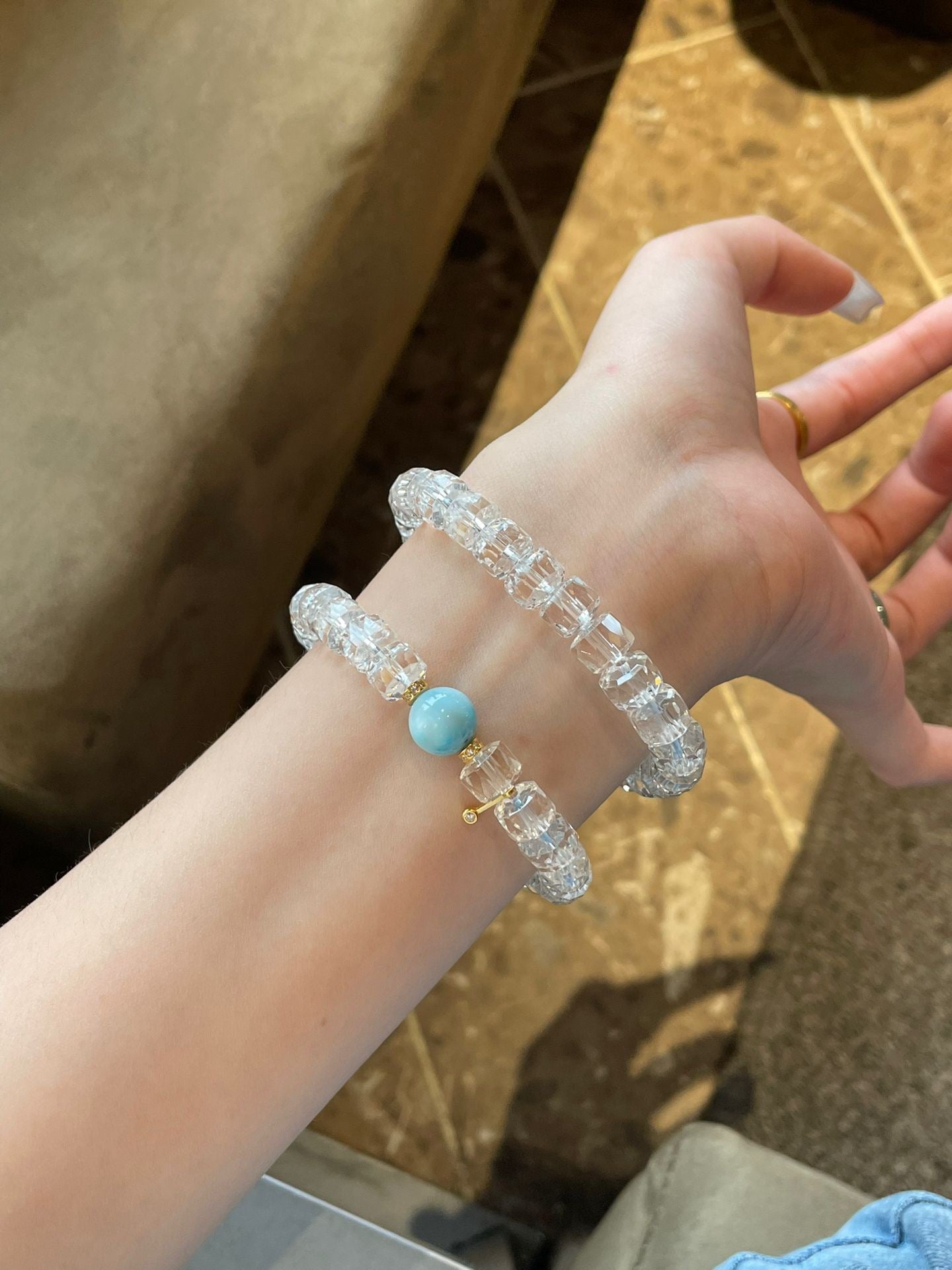 OMNAGAR “Caribbean Tide” Natural Gemstone Bracelet